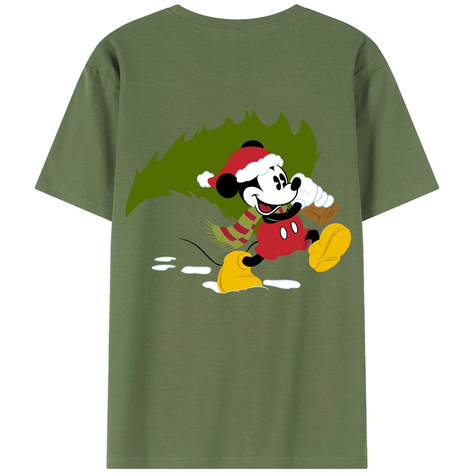 ミッキーマウス Mickey Mouse 綿100％ メンズ半袖Tシャツ（バックプリント） 通気性